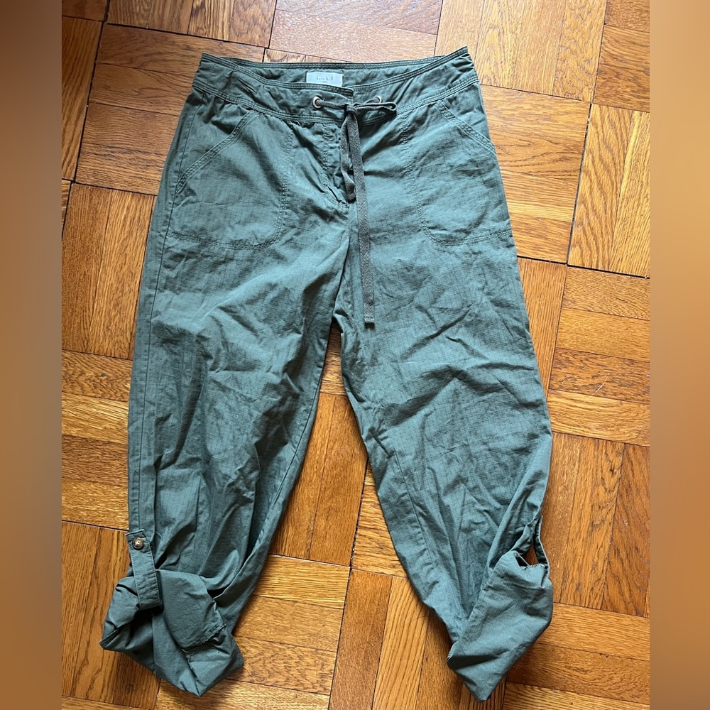 Kate hill petite green cotton cargo pants